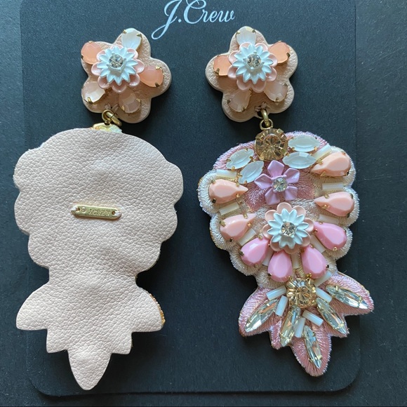 NWT J. Crew Embroidered leather-backed earrings - Picture 6 of 9
